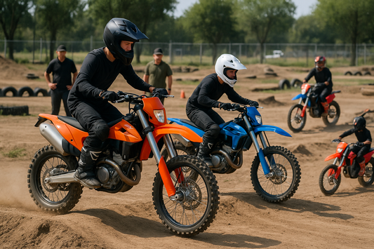 alumnos probando motos enduro 450cc